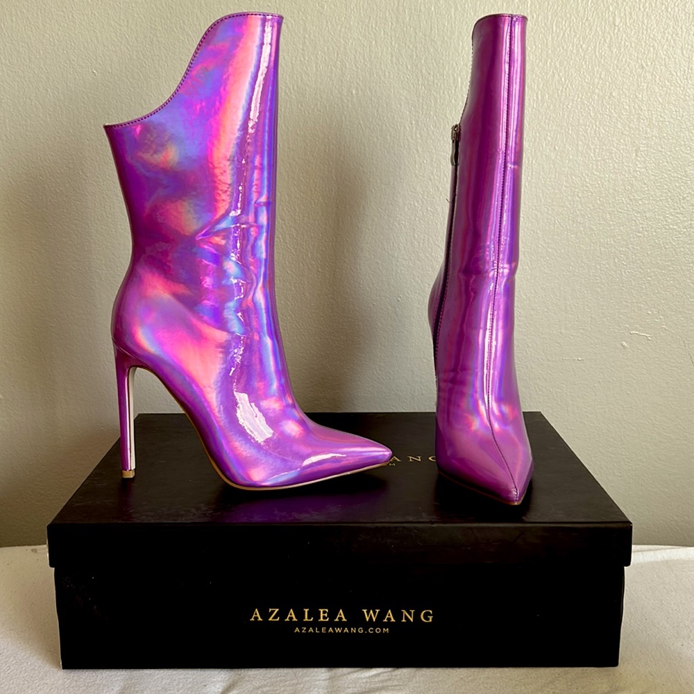 Iridescent/Halo Purple/Pink Heeled Boots